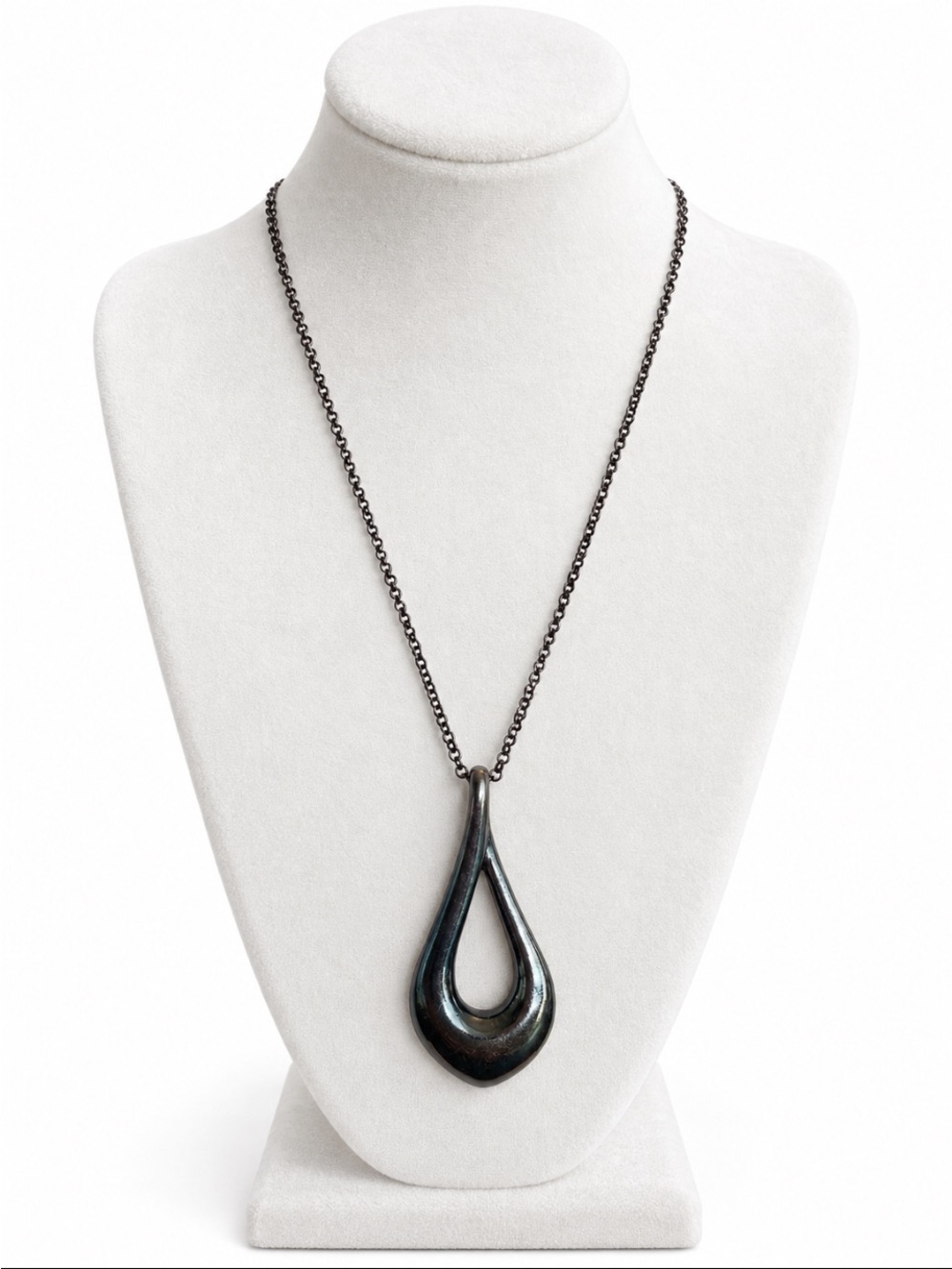 Hematite Teardrop Pendant Necklace